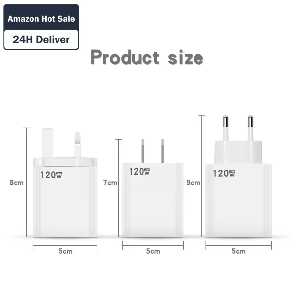 120W EU Adapter Quick Charger with 6A Kind-C Knowledge Cable - Tremendous Quick Charging Set for Telephones